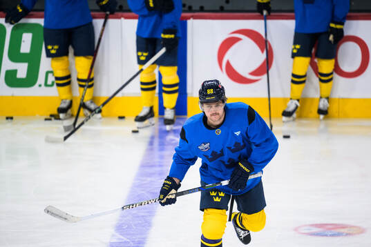 William Nylander of Sweden at a practice session