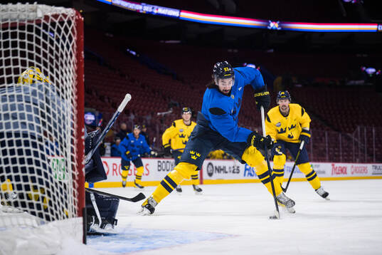 Mika Zibanejad of Sweden at a practice session