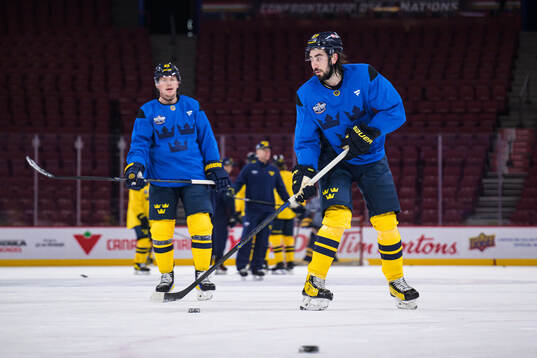 Mika Zibanejad of Sweden at a practice session