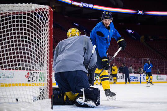 Rickard Rakell of Sweden at a practice session