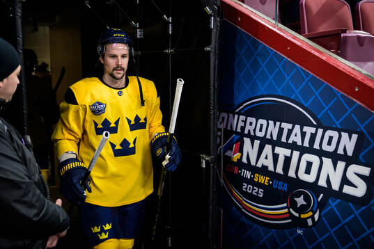 Erik Karlsson of Sweden at a practice session