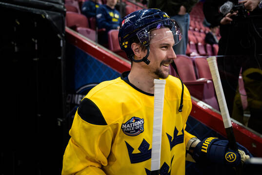 Erik Karlsson of Sweden at a practice session