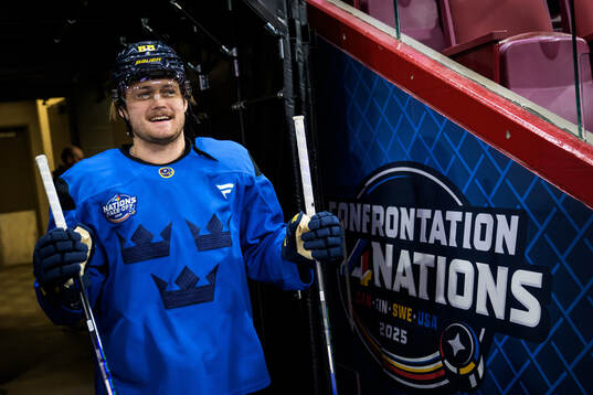 William Nylander of Sweden at a practice session