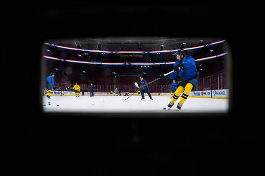 Mika Zibanejad of Sweden at a practice session