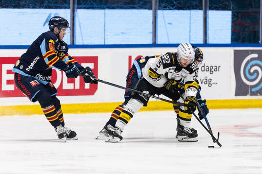 Djurgårdens Filip Eriksson och Västerås Jacob Hayhurst
