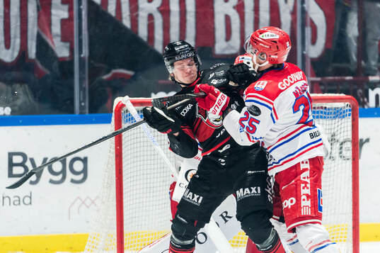 Malmö Redhawks Joona Ikonen och Timrås Linus Nässén