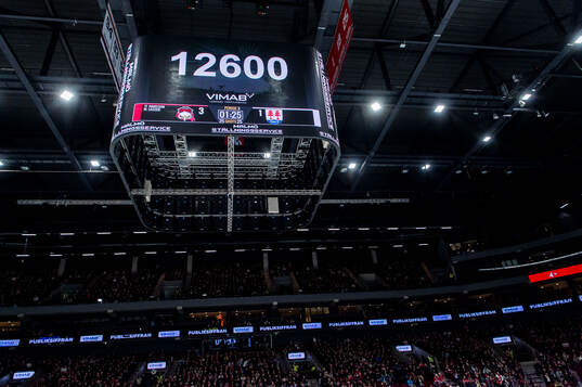 Fullsatt, 12600 åskådare, i Malmö arena