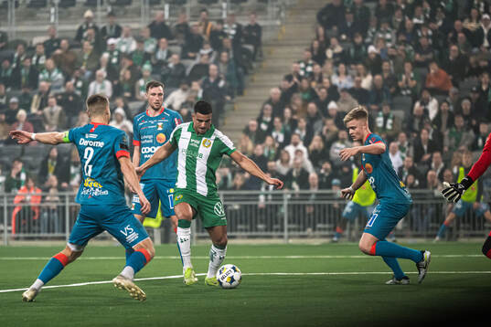 Hammarbys Jusef Erabi mot Varbergs Gustav Broman och Edvin