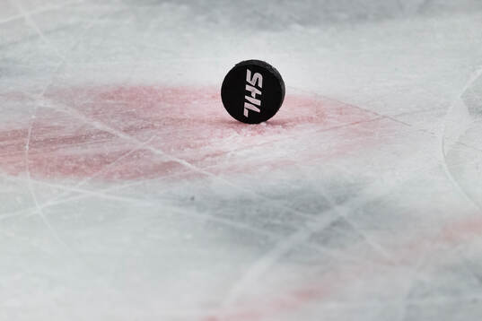 En puck med texten SHL