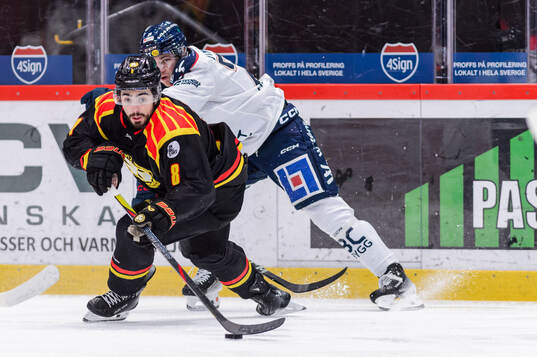 Brynäs Bobby Trivigno och Linköpings Olle Strandell