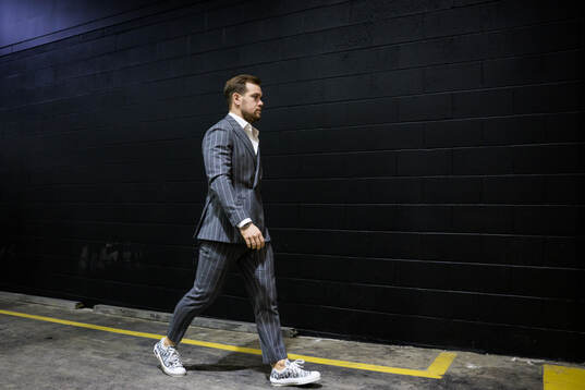 Viktor Arvidsson of Sweden arrives to the arena for the