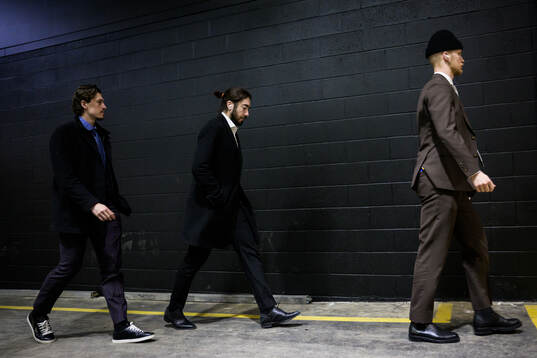 Rickard Rakell, Mika Zibanejad and Elias Pettersson of