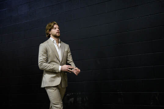 Goaltender Samuel Ersson of Sweden arrives to the arena for