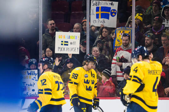 William Nylander of Sweden at warm-up