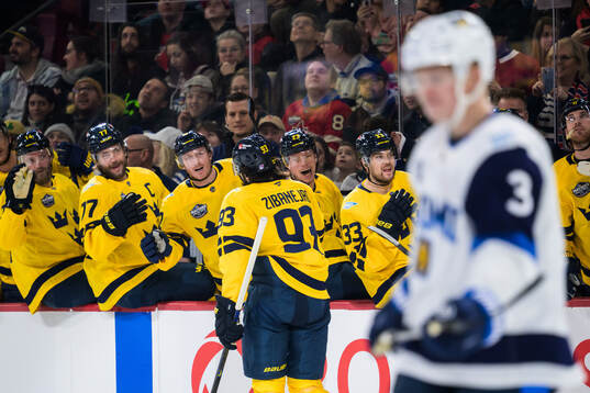 25021 Mika Zibanejad of Sweden celebrates with teammates