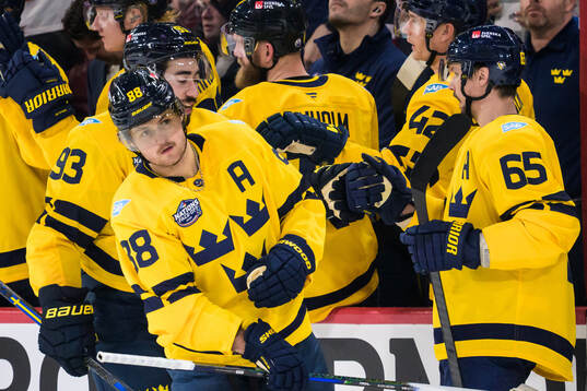 Mika Zibanejad, William Nylander and Erik Karlsson of