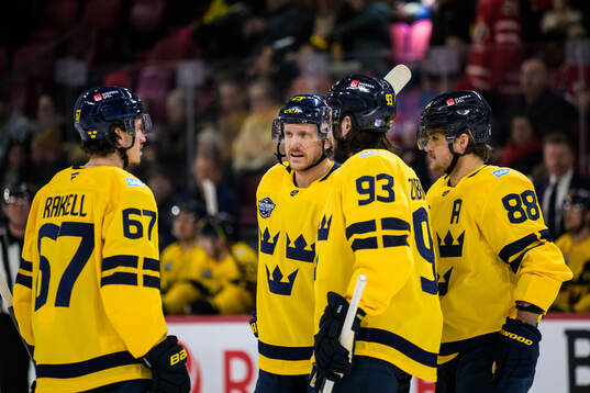 Rickard Rakell, Jonas Brodin, Mika Zibanejad and William