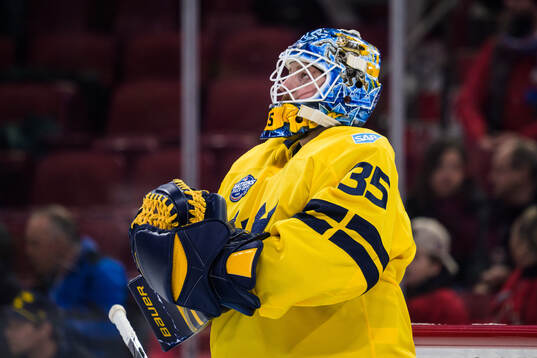 Goaltender Linus Ullmark of Sweden