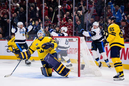Aleksander Barkov, Mikael Granlund and Niko Mikkola of