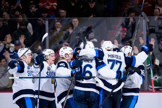 Players of Finland celebrate