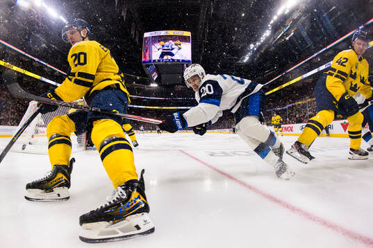 Joel Eriksson Ek and Gustav Forsling of Sweden and