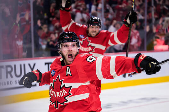 Connor McDavid of Canada celebrates