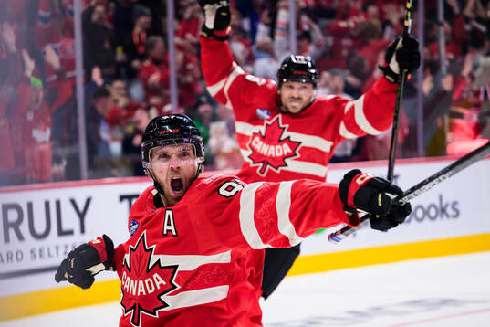 Connor McDavid of Canada celebrates