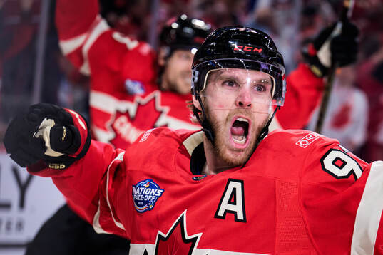 Connor McDavid of Canada celebrates