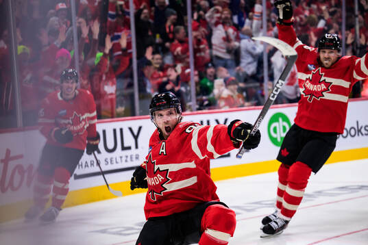 Connor McDavid of Canada celebrates