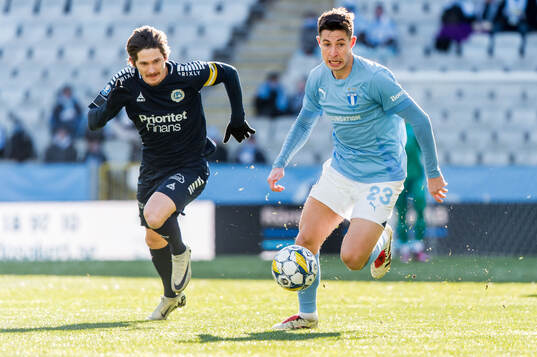 Utsiktens Robin Book och Malmö FFs Lasse Berg Johnsen