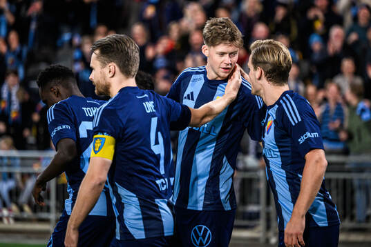 Djurgårdens Patric Åslund jublar