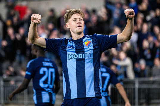 Djurgårdens Patric Åslund jublar
