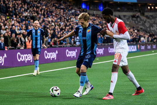 Djurgårdens Hampus Finndell och Sandvikens IFs Mohammed