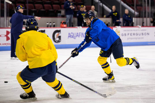 William Nylander of Sweden at a practice session