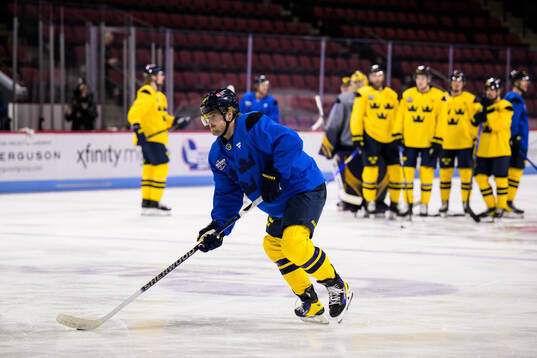 William Nylander of Sweden at a practice session