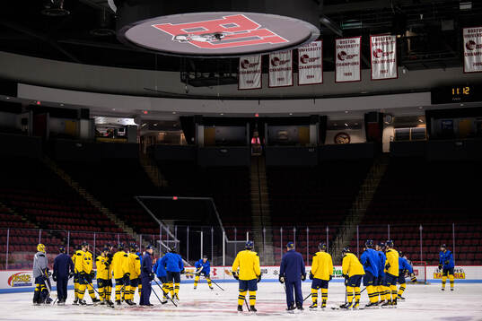 Players of Sweden at a practice session