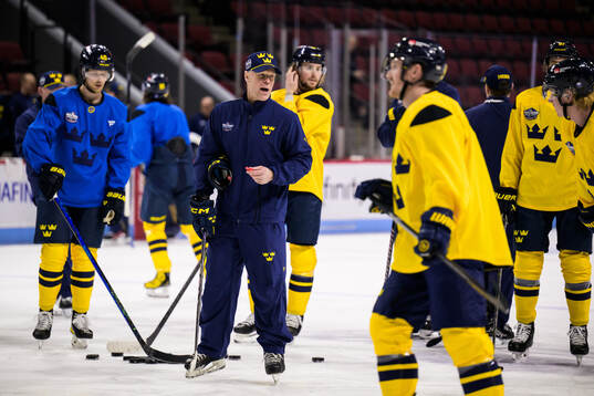 Assistant coach Nicklas Rahm of Sweden at a practice session