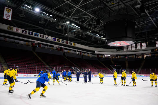 Players of Sweden at a practice session