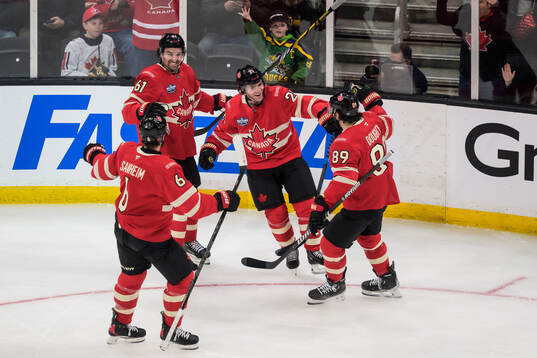 Travis Sanheim, Mark Stone, Brayden Point and Drew Doughty