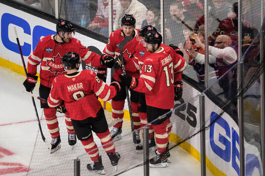 Devon Toews, Cale Makar, Nathan MacKinnon, Sidney Crosby