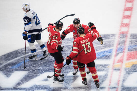 Sebastian Aho of Finland looks dejected when Nathan