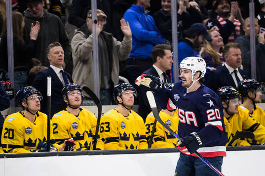 Chris Kreider of USA celebrates