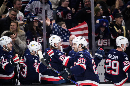 Chris Kreider of USA celebrates