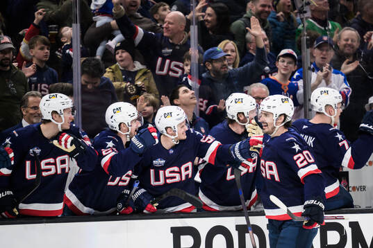 Chris Kreider of USA celebrates