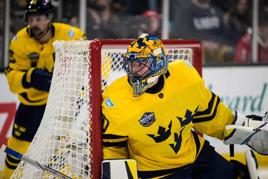 Goaltender Samuel Ersson of Sweden