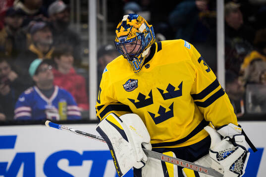 Goaltender Samuel Ersson of Sweden