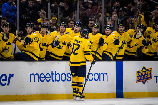 during the Four Nations Face-Off ice hockey tournament game