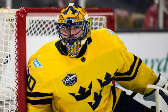 Goaltender Samuel Ersson of Sweden