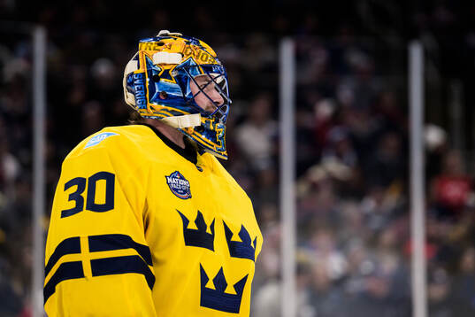Goaltender Samuel Ersson of Sweden