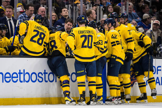 Assistant coach Stefan Klockare of Sweden talks to players